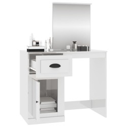 vidaXL Toeletta Specchio Bianco Lucido 90x50x132,5cm Legno ingegnerizzato