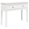   Tavolo Consolle Bianco 100x35x75 cm in Legno Massello di Pino