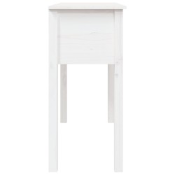   Tavolo Consolle Bianco 100x35x75 cm in Legno Massello di Pino