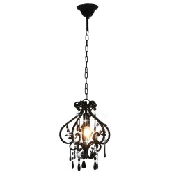   Lampadario con Perle Nero Rotondo E14