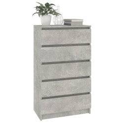 vidaXL Cassettiera Grigio Cemento 60x36x103 cm in Legno ingegnerizzato