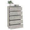 vidaXL Cassettiera Grigio Cemento 60x36x103 cm in Legno ingegnerizzato