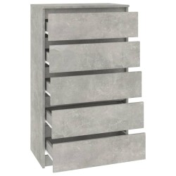 vidaXL Cassettiera Grigio Cemento 60x36x103 cm in Legno ingegnerizzato