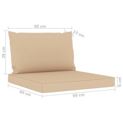 Divano da Giardino 3 Posti con Cuscini Beige