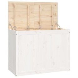 vidaXL Contenitore per Bucato Bianco 88,5x44x66 cm Legno Massello Pino