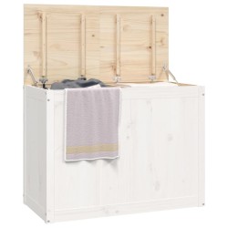 vidaXL Contenitore per Bucato Bianco 88,5x44x66 cm Legno Massello Pino