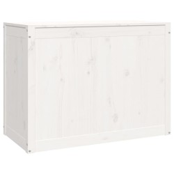 vidaXL Contenitore per Bucato Bianco 88,5x44x66 cm Legno Massello Pino