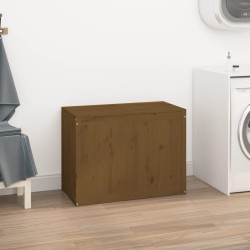 vidaXL Contenitore per Bucato Miele 88,5x44x66 cm Legno Massello Pino