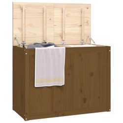 vidaXL Contenitore per Bucato Miele 88,5x44x66 cm Legno Massello Pino