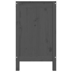 vidaXL Contenitore per Bucato Grigio 88,5x44x76 cm Legno Massello Pino