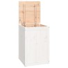 vidaXL Contenitore per Bucato Bianco 44x44x66 cm Legno Massello Pino