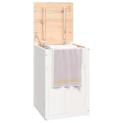 vidaXL Contenitore per Bucato Bianco 44x44x66 cm Legno Massello Pino