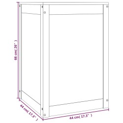 vidaXL Contenitore per Bucato Bianco 44x44x66 cm Legno Massello Pino