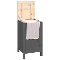 vidaXL Contenitore per Bucato Grigio 44x44x76 cm Legno Massello Pino