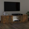   Mobile Porta TV con Luci LED Rovere Fumo 140x40x35,5 cm