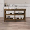 vidaXL Banco da Lavoro Miele 142,5x50x80 cm in Legno Massello di Pino