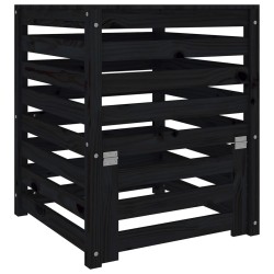 vidaXL Compostiera Nera 63,5x63,5x77,5 cm in Legno Massello di Pino