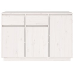   Credenza Bianca 110x34x75 cm in Legno Massello di Pino