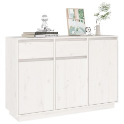   Credenza Bianca 110x34x75 cm in Legno Massello di Pino