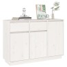   Credenza Bianca 110x34x75 cm in Legno Massello di Pino