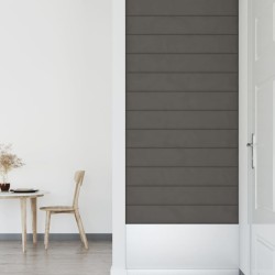   Pannelli Murali 12 pz Grigio Scuro 90x15 cm Velluto 1,62 m²