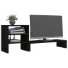 Supporto per Monitor Nero 81x20x30 in Legno Massello di Pino