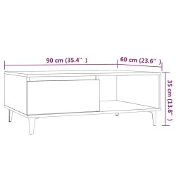 Tavolino da Salotto Grigio Sonoma 90x60x35 cm in Truciolato