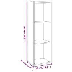 vidaXL Libreria/Mobile TV Rovere Fumo 36x30x114cm in Legno ingegnerizzato