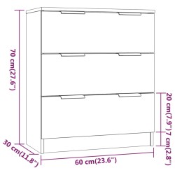   Credenze 3 pz Rovere Fumo in Legno Ingegnerizzato