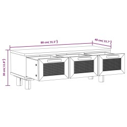   Tavolino Marrone 80x40x30 cm Legno ingegnerizzato e Massello Pino