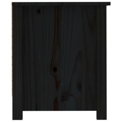   Scarpiera Nera 110x38x45,5 cm in Legno Massello di Pino