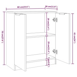   Credenza Rovere Fumo 60x30x70 cm in Legno Ingegnerizzato