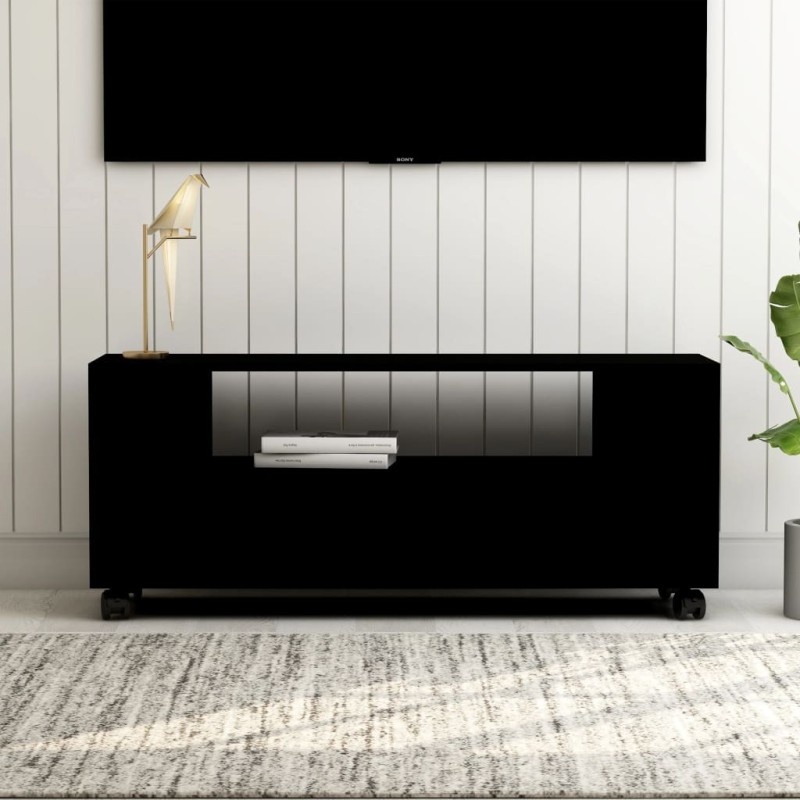   Mobile Porta TV Nero 120x35x48 cm in Legno Ingegnerizzato