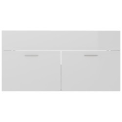   Mobile Sottolavabo Bianco Lucido 90x38,5x46 cm in Truciolato