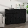   Credenza Nera 110x34x75 cm in Legno Massello di Pino