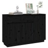   Credenza Nera 110x34x75 cm in Legno Massello di Pino