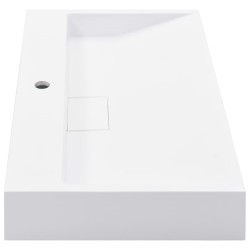   Lavandino 80x46x11 cm Blocco in Marmo/Minerale Bianco