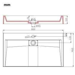   Lavandino 80x46x11 cm Blocco in Marmo/Minerale Bianco