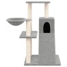   Albero per Gatti con Tiragraffi in Sisal Grigio Chiaro 82 cm