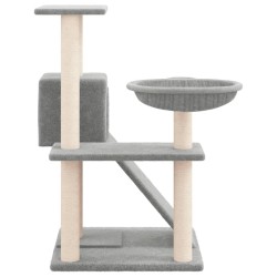   Albero per Gatti con Tiragraffi in Sisal Grigio Chiaro 82 cm