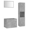 Set Mobili da Bagno Grigio Cemento in Truciolato