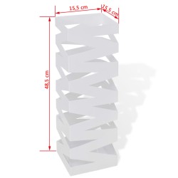 vidaXL Portaombrelli Bastoni Passeggio Quadrato Acciaio 48,5 cm Bianco