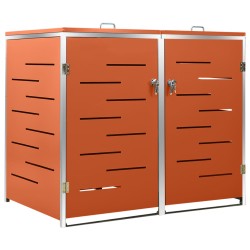 vidaXL Copri Bidoni Pattumiera Doppia 138x77,5x115,5 cm Acciaio Inox