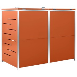 vidaXL Copri Bidoni Pattumiera Doppia 138x77,5x115,5 cm Acciaio Inox