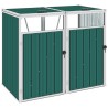 vidaXL Copri Bidone Rifiuti Doppio Verde 143x81x121 cm in Acciaio