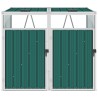 vidaXL Copri Bidone Rifiuti Doppio Verde 143x81x121 cm in Acciaio