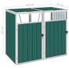 vidaXL Copri Bidone Rifiuti Doppio Verde 143x81x121 cm in Acciaio