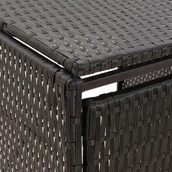 vidaXL Copribidone Doppio Nero 140x80x117 cm in Polyrattan