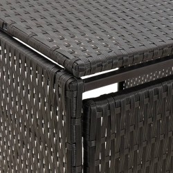 vidaXL Copribidone Triplo Nero 207x80x117 cm in Polyrattan