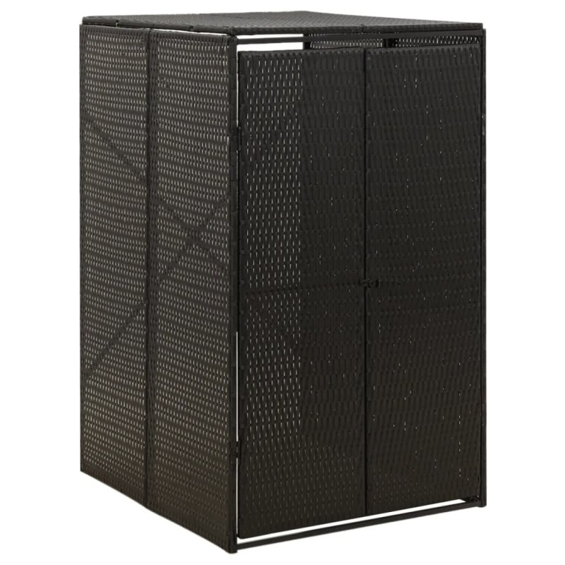 vidaXL Copribidone Singolo Nero 70x80x117 cm in Polyrattan